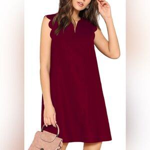Scalloped Red Dress Size Medium